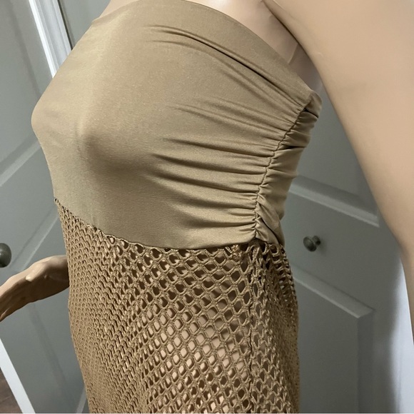 Beach style tan lace dress - Picture 2 of 6